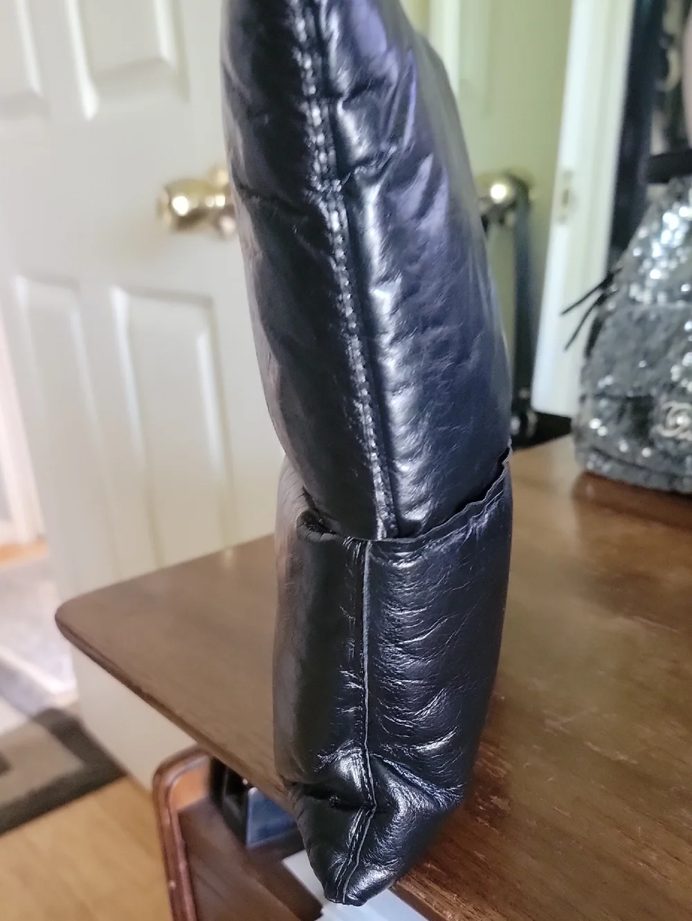 Bottega Veneta Black Quilted Leather Puffy Wristlet Pouch